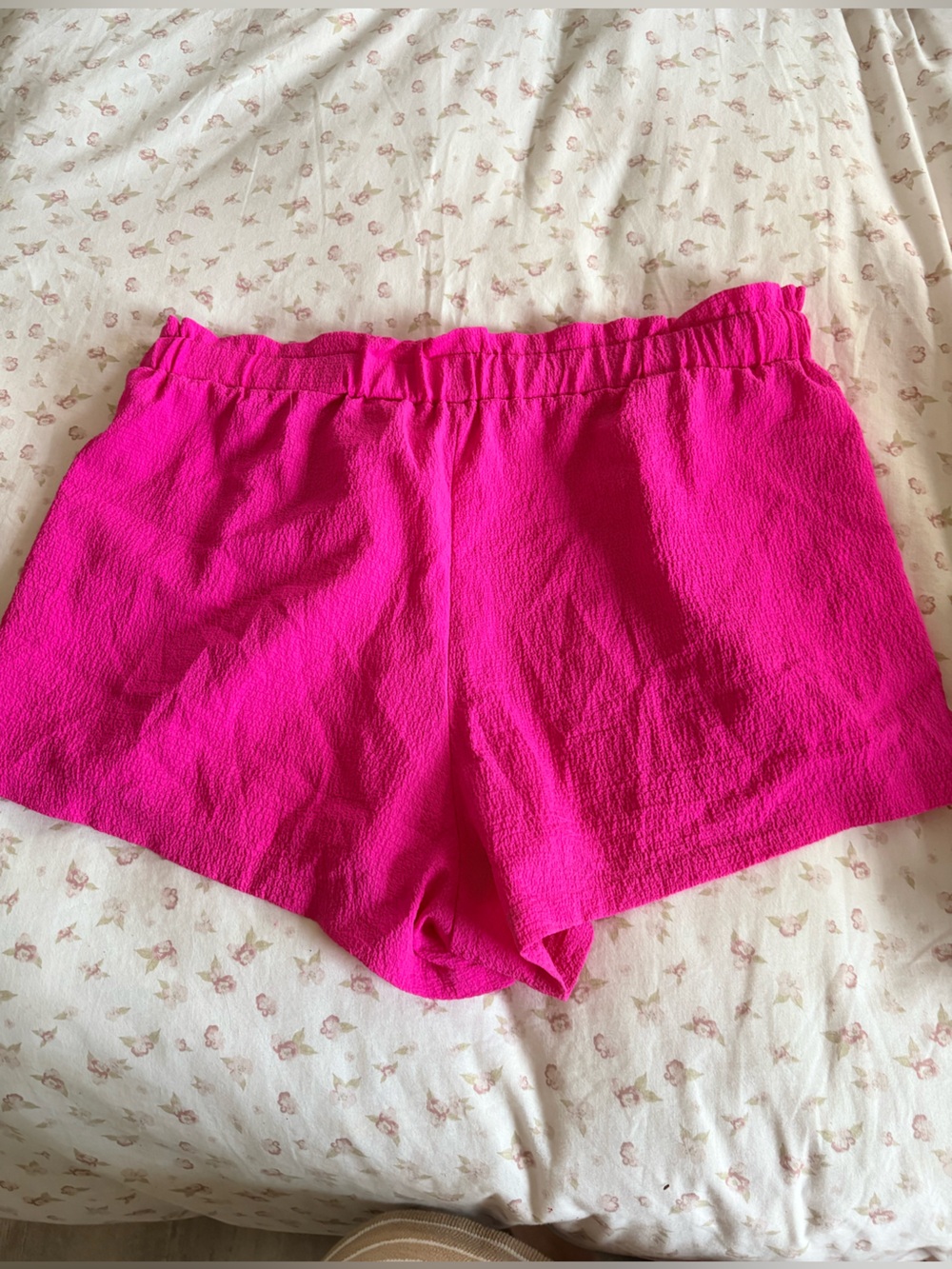 SHEIN Bright Hot Pink High Waist Elastic Shorts
